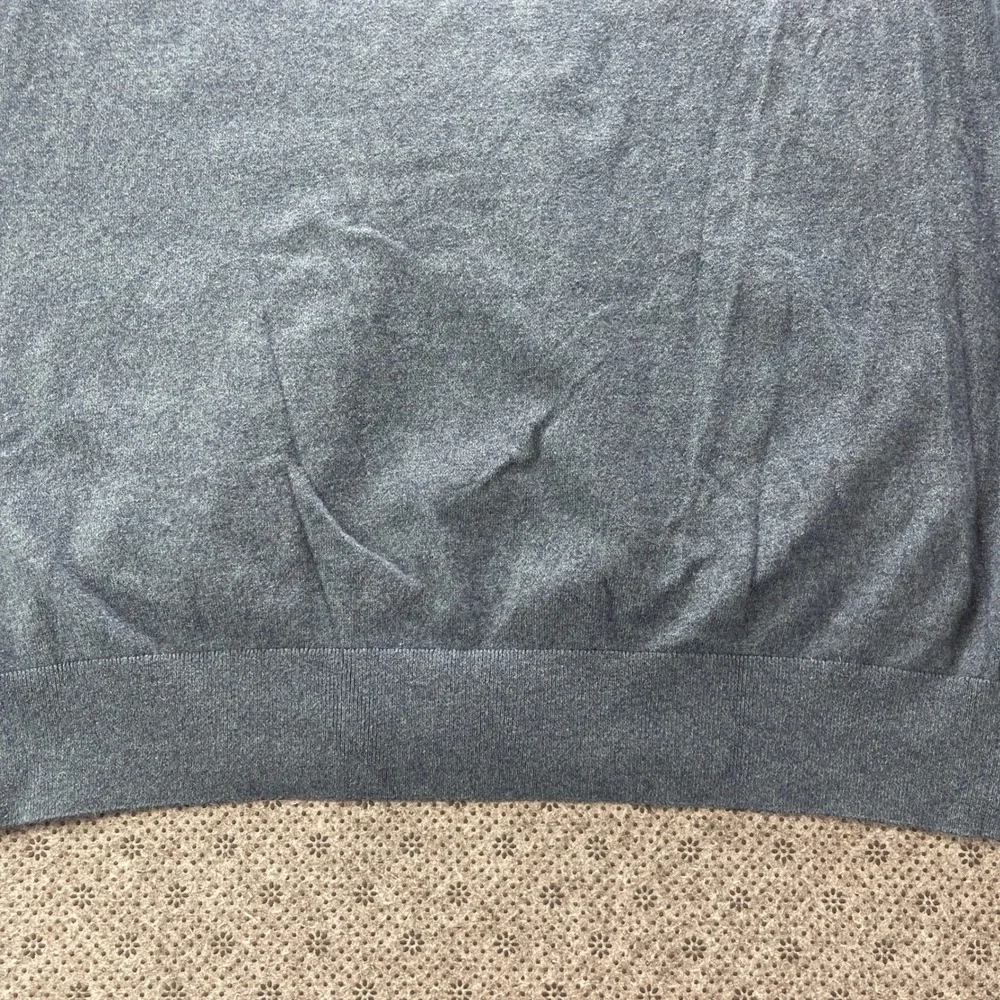 Banana Republic Pima Cotton Cashmere Quarter Zip Mock Neck Sweater Blue Mens XL